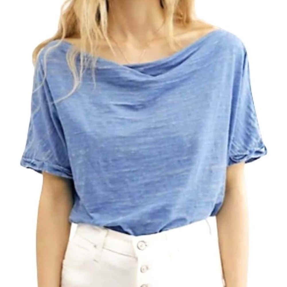 Free People Astrid Blue Tee XS